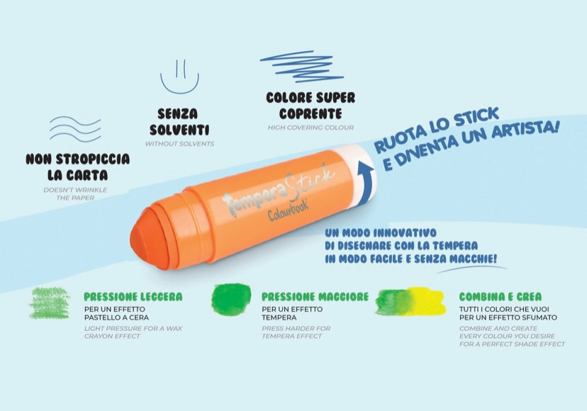 TEMPERA STICK JUMBO 12 COLORI