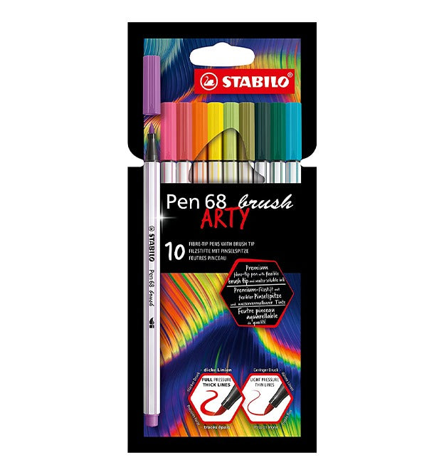 CONFEZIONE DA 10 STABILO PEN 68 BRUSH- ARTY