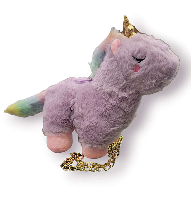 PERLETTI- TRACOLLINA PELUCHE LILLA UNICORNO