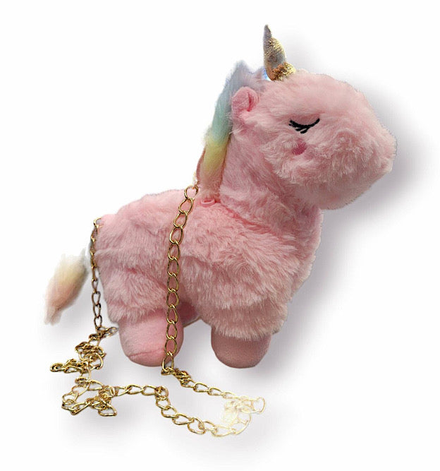 PERLETTI- TRACOLLINA PELUCHE ROSA UNICORNO