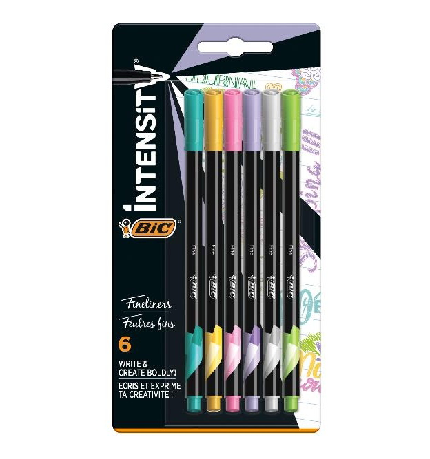 CONFEZIONE DA 6 PENNE PASTEL CON PUNTA SINTETICA BIC