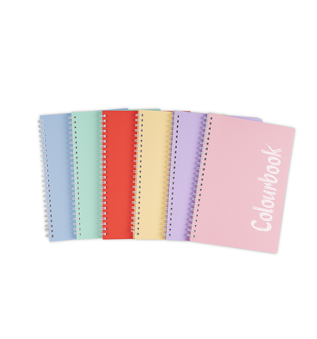 CONFEZIONE 3 QUADERNI A SPIRALE COLOURBOOK PASTEL- QUADRETTI 5 MILLIMETRI