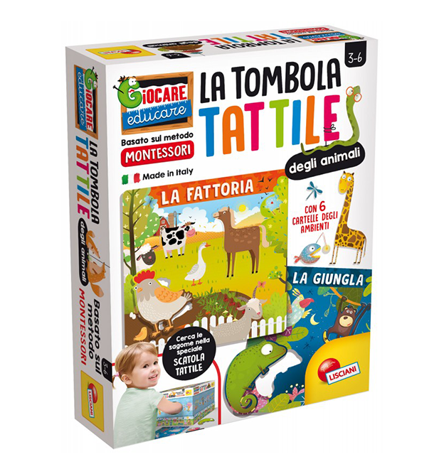 GIOCO LISCIANI- MONTESSORI LA TOMBOLA TATTILE DEGLI ANIMALI